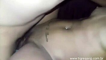 Young amateur participates in couch scene with partner