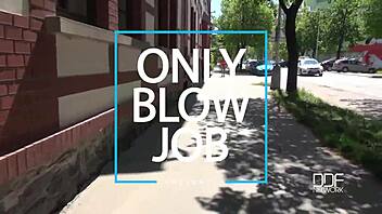 Pov blowjob fills Alexis Cherry's mouth with cum