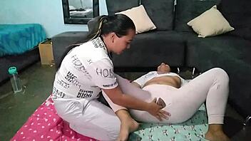 in yoga class, my friend and i touch, kiss, and lick