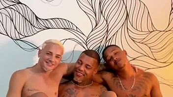 Teen Twink Blown Apart by Two Huge Cocks in Raw Orgy