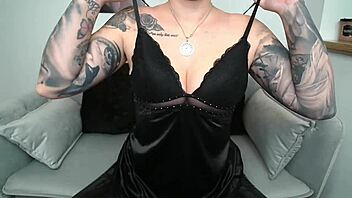 camgirl nina in fetish leather, ripping clothes