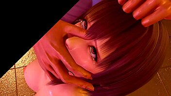 Rough femdom bondage with shaved pussy and big tits