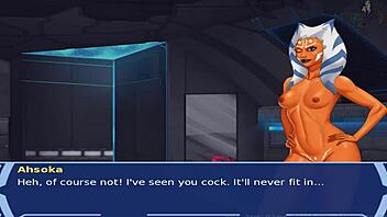 in star wars cosplay, orange trainer bangs hot alien girls as sith slaves