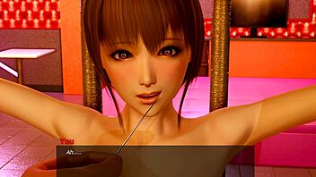 Rough femdom bondage with shaved pussy and big tits