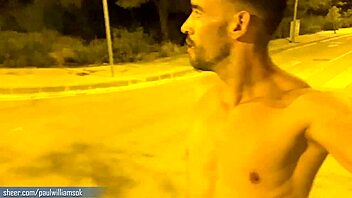 Walking Fully Naked Around The City With Tall Muscular Body