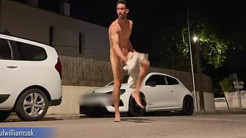 Walking Fully Naked Around The City With Tall Muscular Body