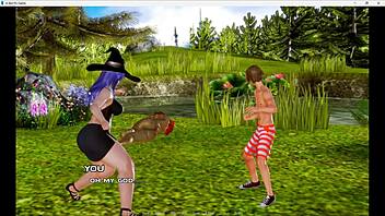 Bunny monster girl gets horny on an island in anime hentai