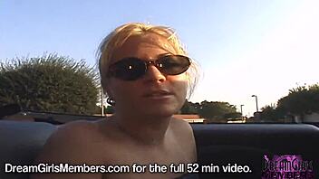 Tish bares her perfect ass and pierced nipples in public nudity