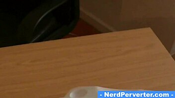 That office slut really loves getting shagged hard at work, from a pov lick on her pussy!