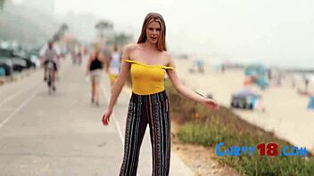 Curvy teen 18+ rides rough on huge ass