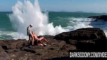 seaside story of interracial dp with busty blonde tarra white