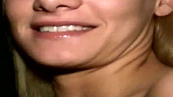 Super-hot blonde Leah enjoys the scene