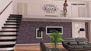 alex watches jenna change her dress, then landlady fingers her in dream world 😏