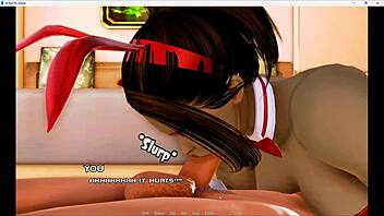 Bunny monster girl gets horny on an island in anime hentai