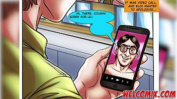 Nerdy guy gets naughty on video call with big booty babe