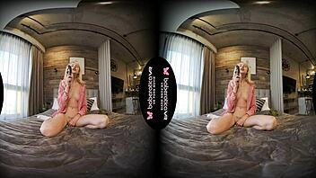 Wow! Solo Blonde Mika Teases Cock in VR Masturbation!