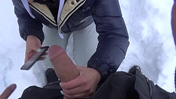 hot student suck professor big dick after ski lesson