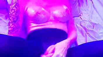 LGBTQ+ oiled anal action with trans woman's feet in the air