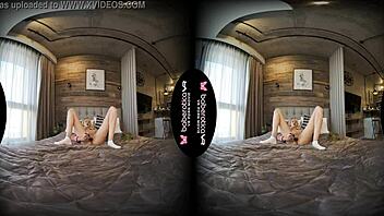 Wow! Solo Blonde Mika Teases Cock in VR Masturbation!