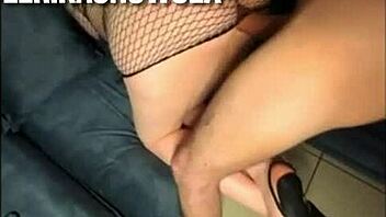 Petite Blonde Bent Over by Monster Cock in Stockings!