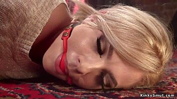 Blonde lesbian's kinky anal play and domination