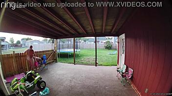 Wife sucks and fucks on back porch in daylight.