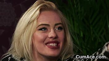 feisty idol swallows every drop of sperm after facial blast