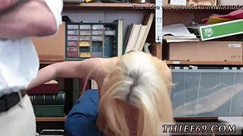 wow, petite teen in police uniform seduces nerdy thief 😍