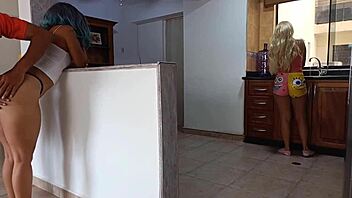 Stepmother Allows Me To Fuck Her Husband In The Kitchen