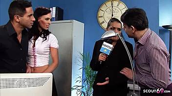 office roleplay with sexy secretary milfs and big dick guys