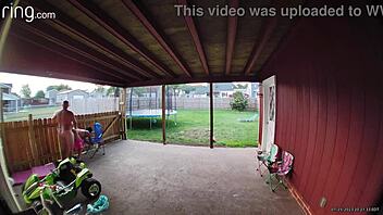 Wife sucks and fucks on back porch in daylight.