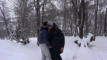hot student suck professor big dick after ski lesson