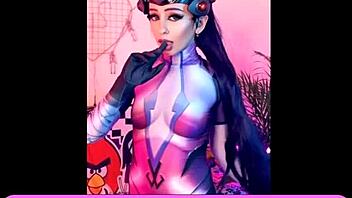 Widowmaker fucks anal with toys in Overwatch cosplay