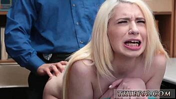 wow, petite teen in police uniform seduces nerdy thief 😍