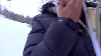hot student suck professor big dick after ski lesson