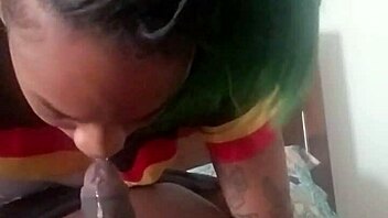 a beautiful girl enjoys a relaxing blowjob session