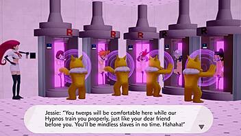 mmd pokemon girls captured and hypnotized to dance naked in 3d hentai.