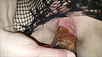 milf uses big dildo for homemade fun