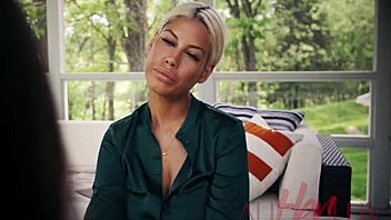 Bold brunette milf licks pussy in taboo tribbing scene with big ass