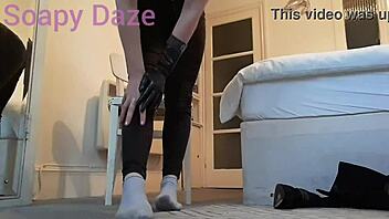 Seductive Sofia indulges in steamy foot play and soap fetish
