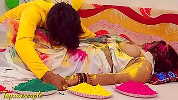 Wild Holi Sex with Stunning Indian Widow Bhabhi