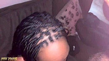 black milf blowjob & creampie with white king