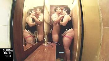 Slamming the chubby girl between tight walls