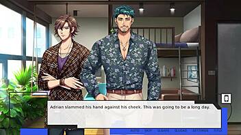 Manage a talent agency for attractive male idols in a 2D dating sim