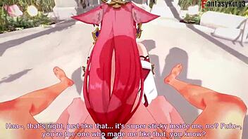 yae miko ahegao face genshin impact fantasy