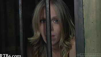 Restrained Gal Endures Harsh Punishment in Garage, Witness Her Struggle and Torment!