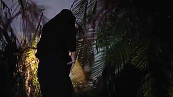 Two gay cops suck and ride big black cock outdoors.