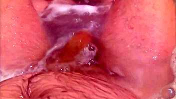 Helping my stepbrother relieve stress in the bathroom lots of cum on my hands.