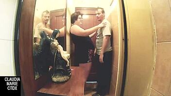 Slamming the chubby girl between tight walls