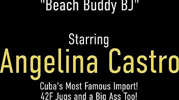 Angelina Castro's big ass takes a facial after intense sex in the Caribbean